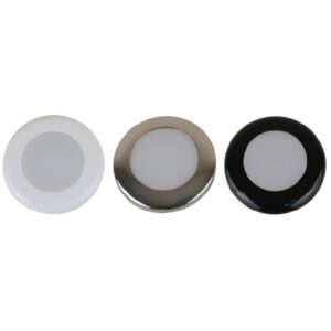 Image 1: Scandvik A3C Downlight Kit - Warm White w/SS, White, & Black Trim Rings