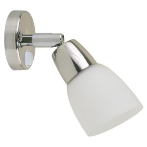 Image 1: Scandvik SS Reading Light w/Frosted Glass Shade - 10-30V