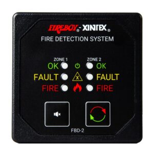 Image 1: Fireboy-Xintex Two Zone Detection & Alarm Panel - 2-5/8" Display - 12/24V DC