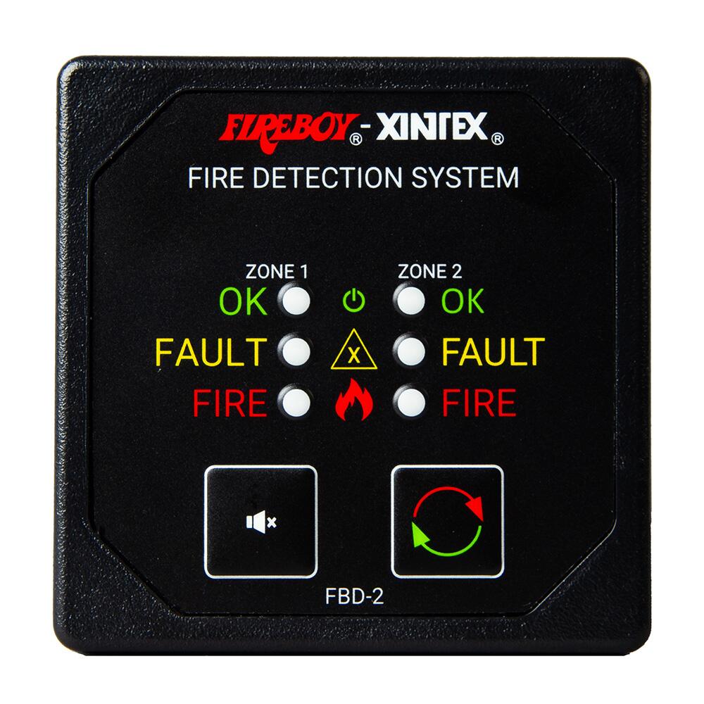 Image 1: Fireboy-Xintex Two Zone Detection & Alarm Panel - 2-5/8" Display - 12/24V DC