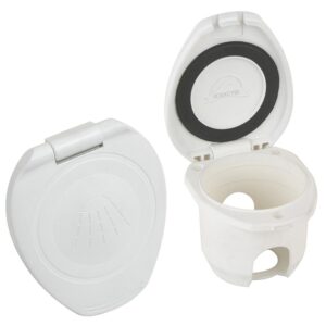 Image 1: Scandvik Replacement White Cup & Cap f/Recessed Shower