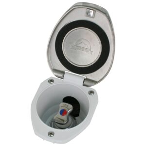 Image 1: Scandvik Recessed T-Handle Mixing Valve - SS w/White Cup
