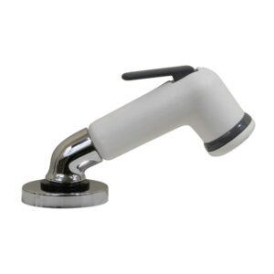 Image 1: Scandvik Elbow Sprayer - Handle Pull Out - White w/6' Hose