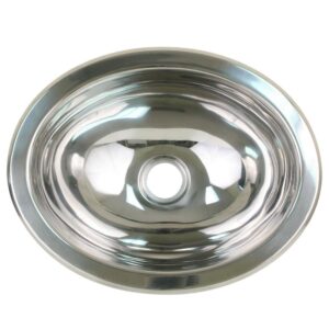 Image 1: Scandvik Polished SS Oval Sink - 13.25" x 10.5"