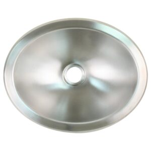 Image 1: Scandvik Brushed SS Oval Sink - 13.25" x 10.5"