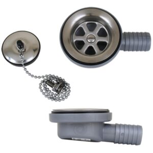 Image 1: Scandvik Low Profile Drain Stopper - 1" Outlet