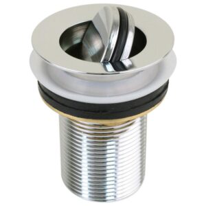Image 1: Scandvik Sink Drain w/Flip Stopper - Chrome Plated Brass
