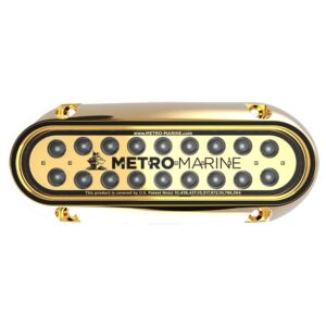Image 1: Metro Marine High-Output Elongated Underwater Light w/Intelligent Monochromatic LED's - Aqua, 90° Beam