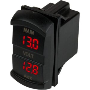 Image 1: Sea-Dog Dual Volt Meter Rock Switch 10V-48VDC