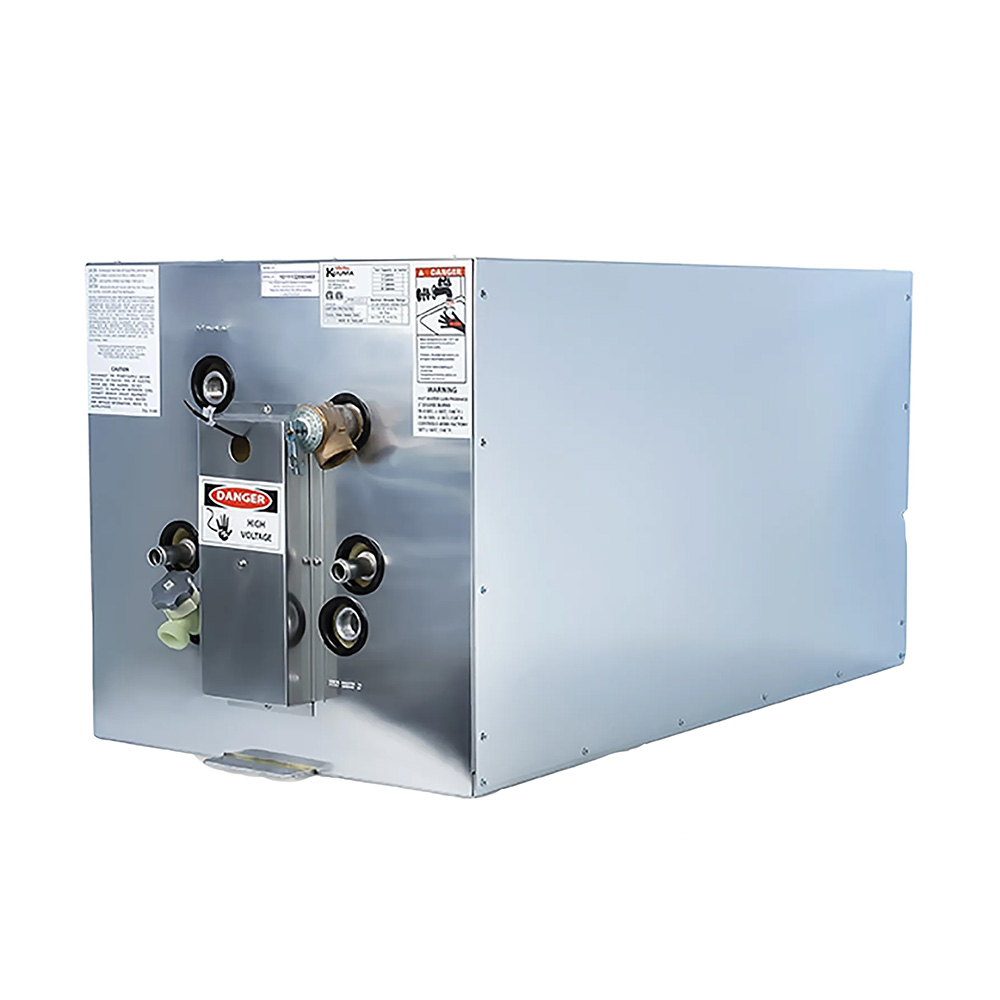 Image 1: Kuuma 20-Gallon Water Heater 240V L1 & L2 Wiring Front Heat Exchange - Horizontal