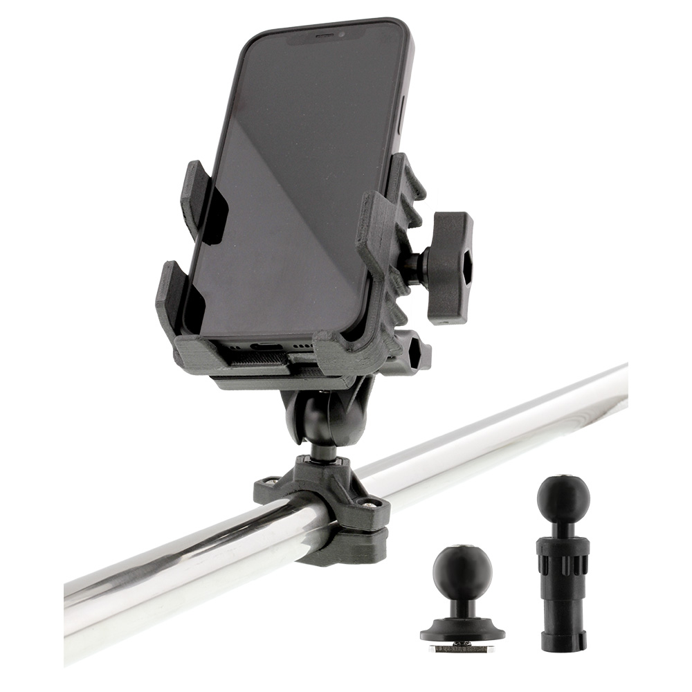 Image 1: Scotty 0139 Phone Holder w/Post, Track & Rail Mounts