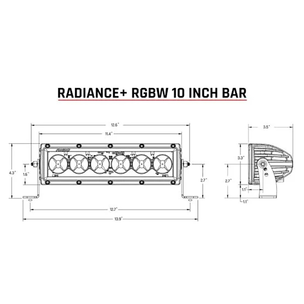 Image 3: RIGID Industries Radiance + 10" Light Bar - RGBW