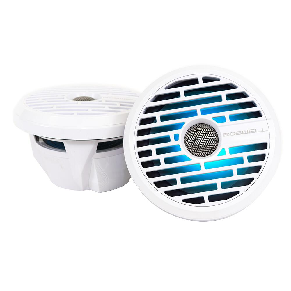 Image 1: Roswell R1 7.7” Marine Speakers - White - 90W RMS & 180W Peak Power