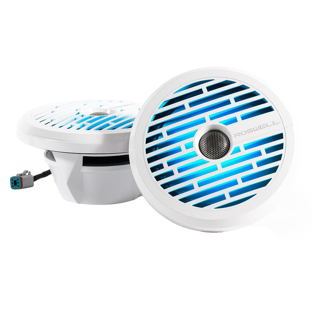 Image 1: Roswell R1 8” Marine Speakers - White - 100W RMS & 200W Peak Power