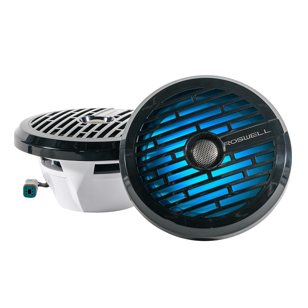 Image 1: Roswell R1 8” Marine Speakers - Black - 100W RMS & 200W Peak Power