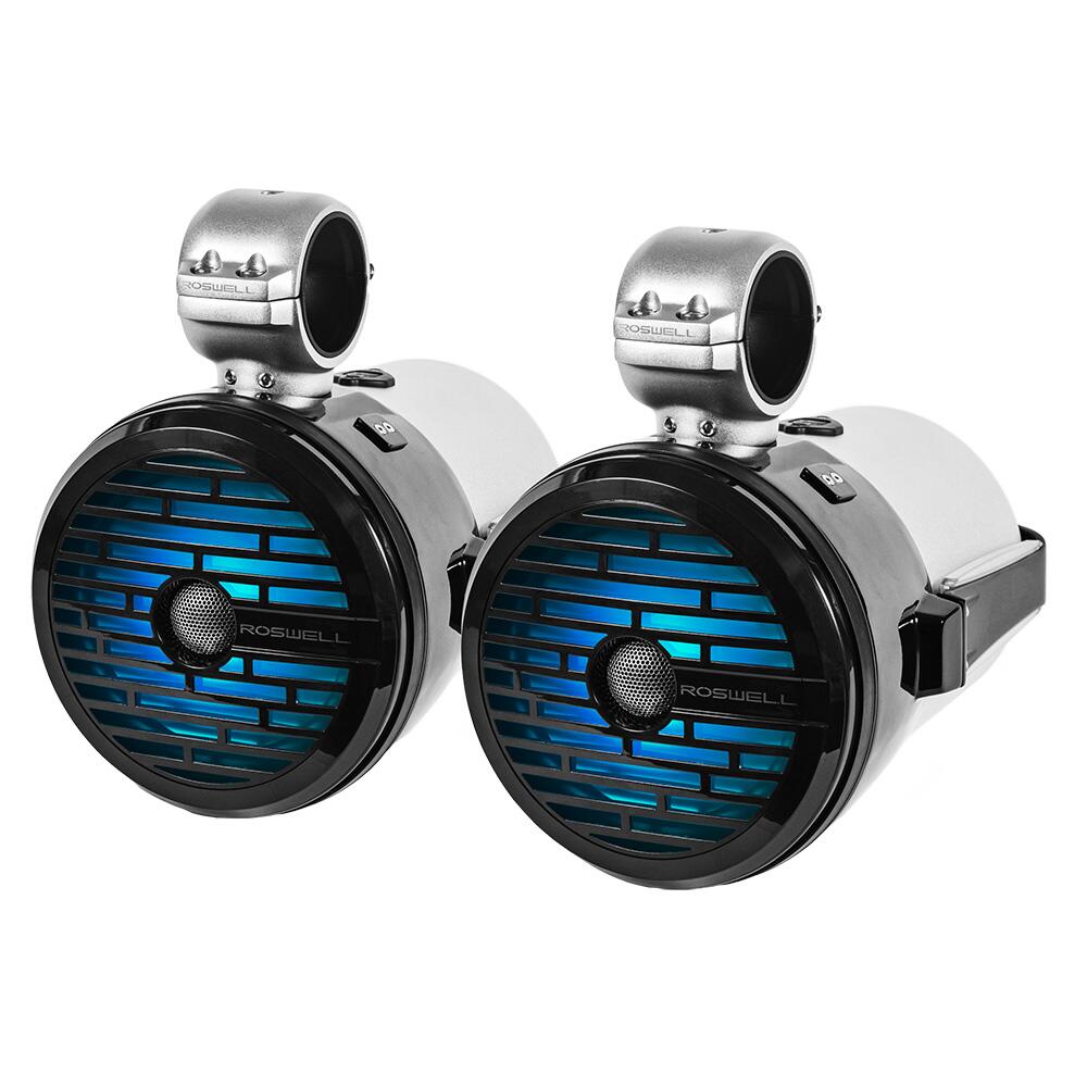 Image 1: Roswell R1 8” Tower Speakers - Black - 100W RMS & 200W Peak Power