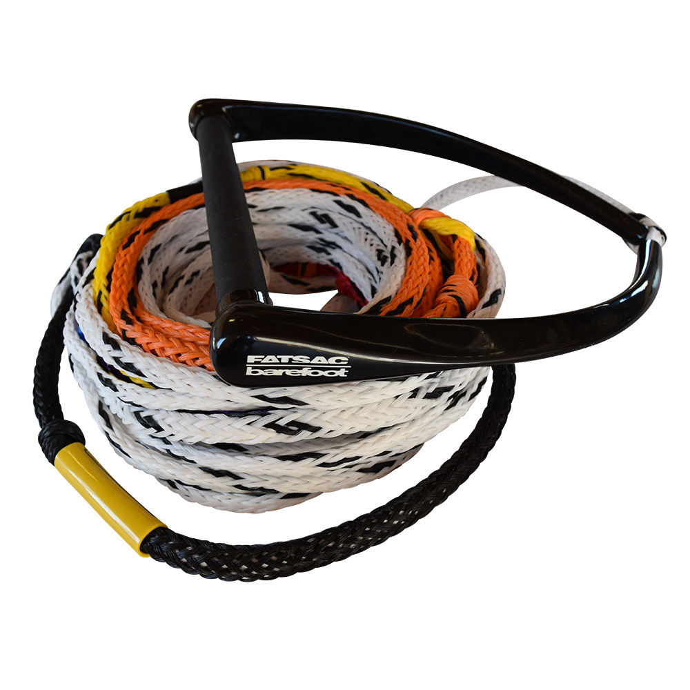 Image 1: FATSAC 75' Water Ski Rope & Handle Combo w/8 Takeoff Points - Multicolor