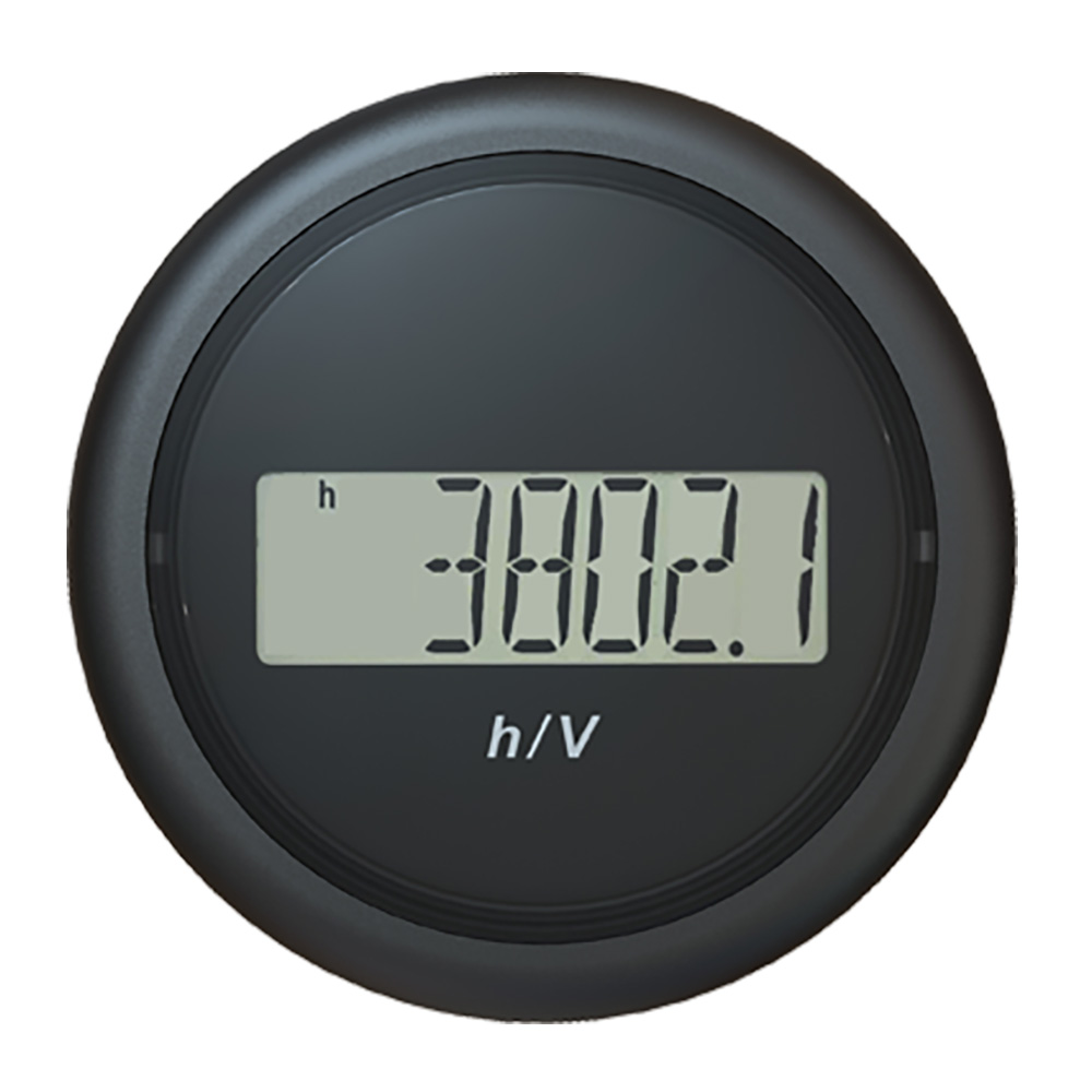 Image 1: Veratron 52MM (2-1/16") ViewLine Hour Counter-Voltmeter - Black