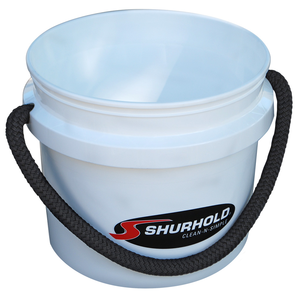 Image 1: Shurhold World's Best Rope Handle Bucket - 3.5 Gallon - White