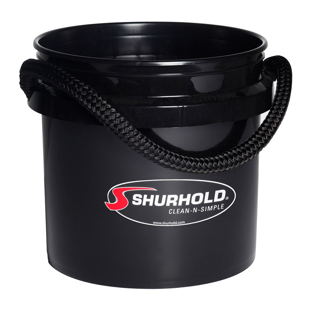 Image 1: Shurhold World's Best Rope Handle Bucket - 3.5 Gallon - Black