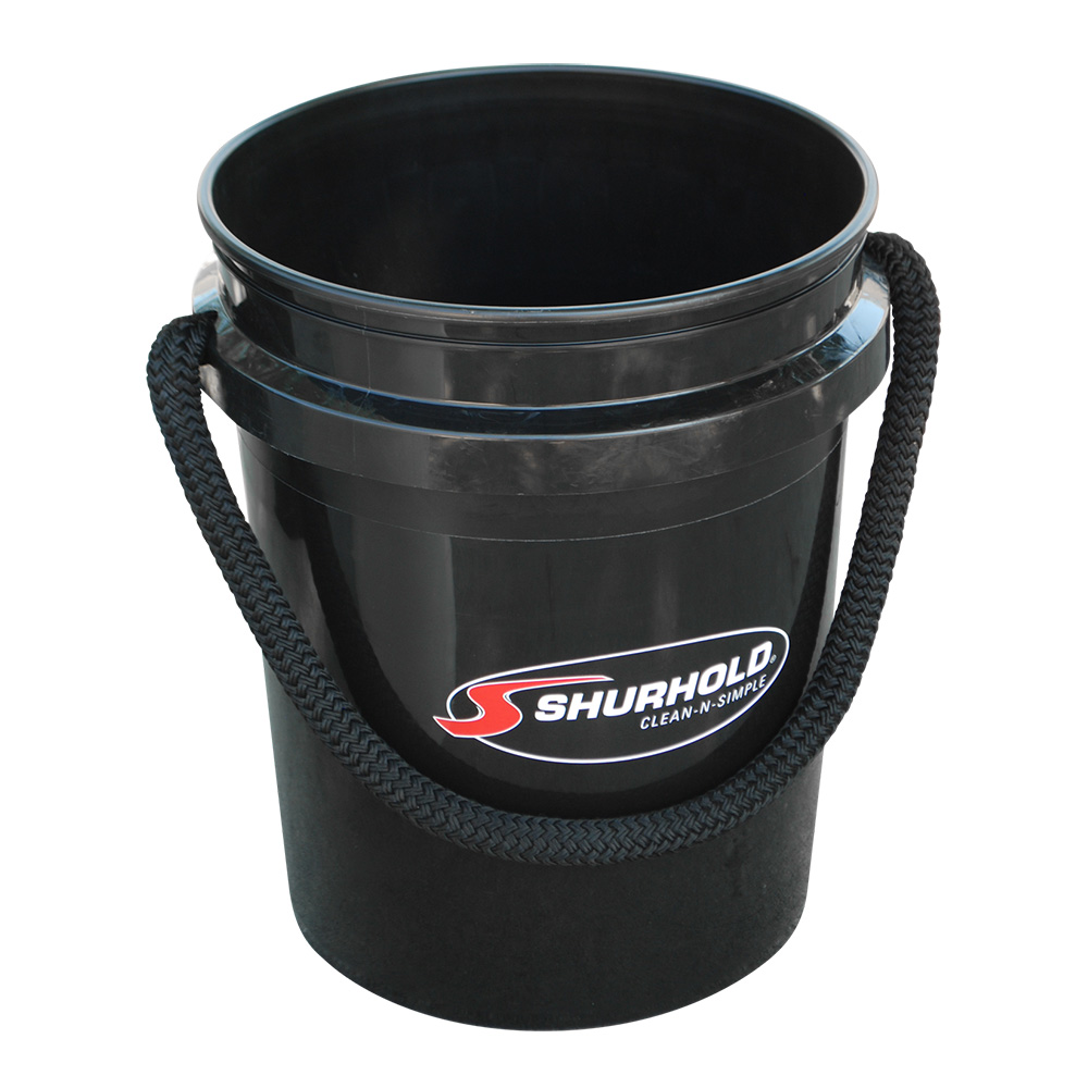 Image 1: Shurhold World's Best Rope Handle Bucket - 5 Gallon - Black