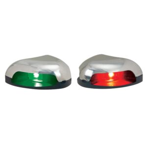 Image 1: Perko Red/Green Horizontal Mount Side Light - Pair - Stainless Steel