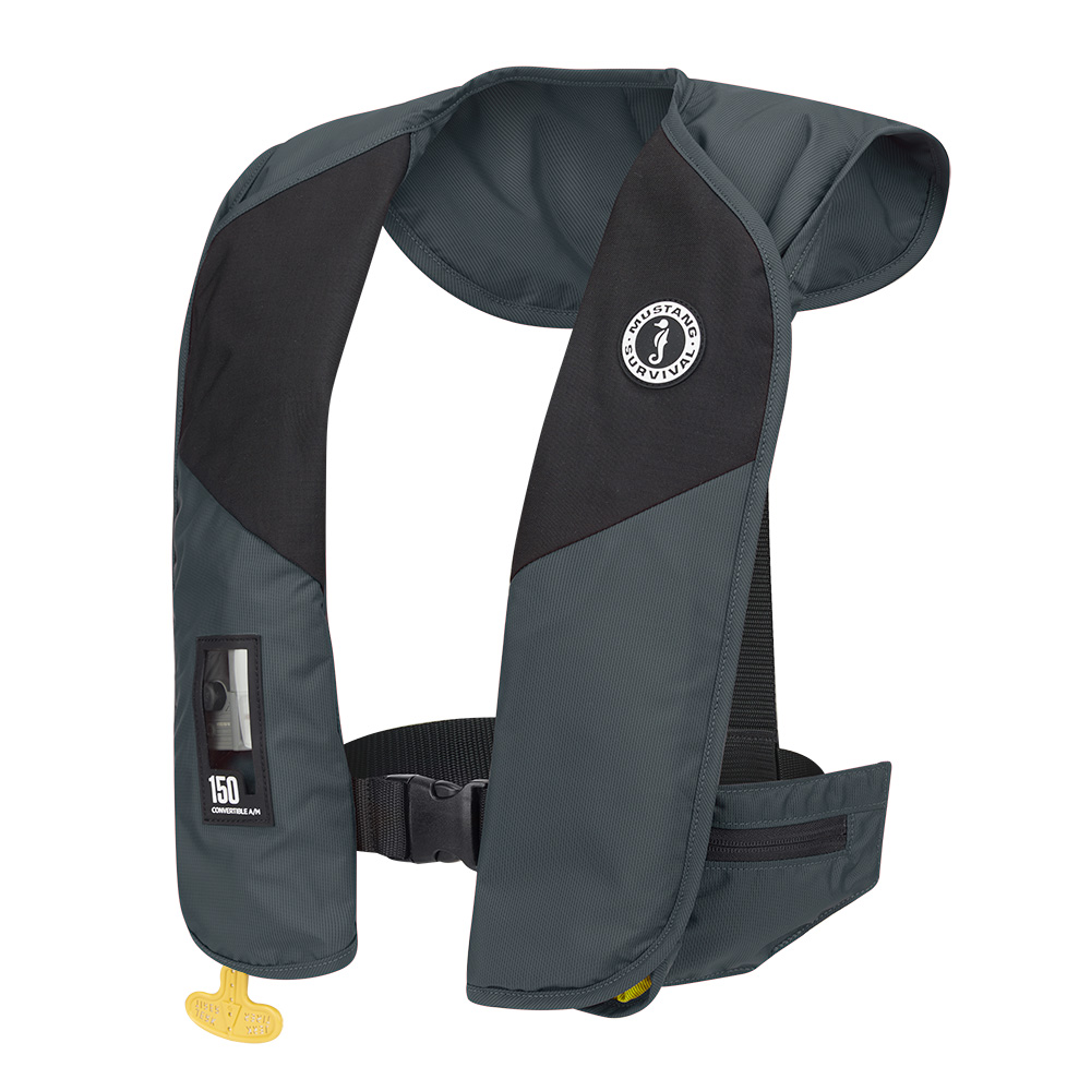 Image 2: Mustang MIT 150 Convertible Inflatable PFD - Admiral Grey
