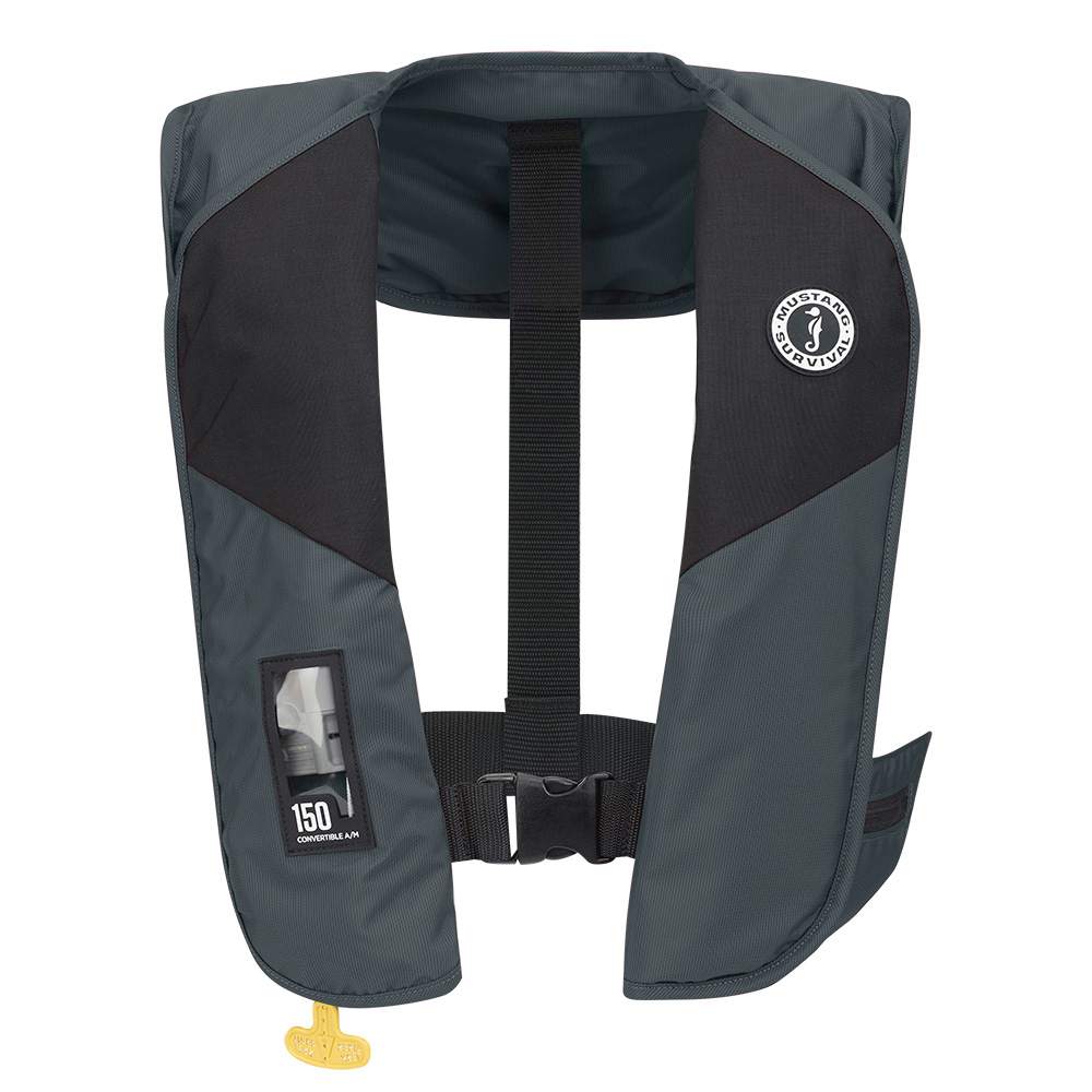 Image 1: Mustang MIT 150 Convertible Inflatable PFD - Admiral Grey