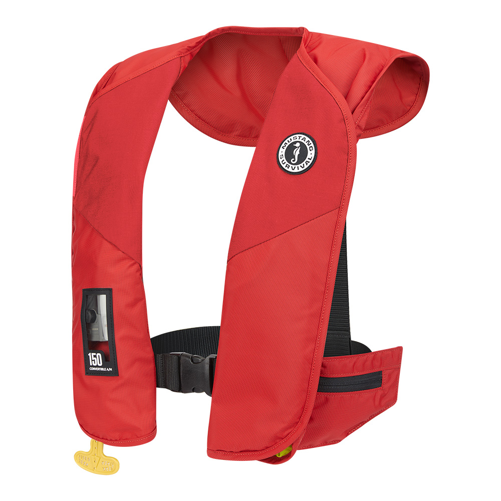 Image 2: Mustang MIT 150 Convertible Inflatable PFD - Red