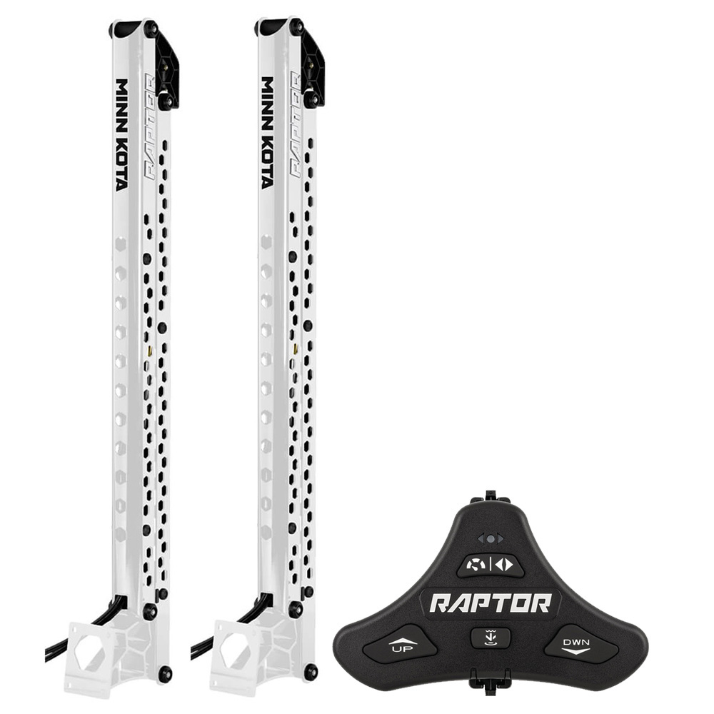 Image 1: Minn Kota Raptor Bundle Pair - 10' White Shallow Water Anchors w/Active Anchoring & Footswitch Included