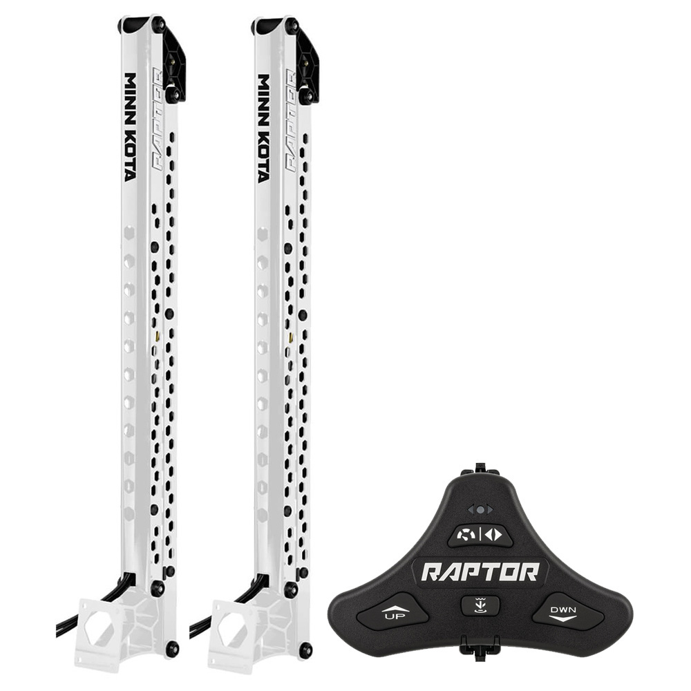 Image 1: Minn Kota Raptor Bundle Pair - 8' White Shallow Water Anchors w/Active Anchoring & Footswitch Included