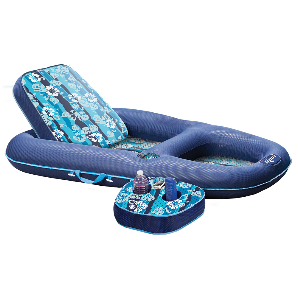 Image 1: Aqua Leisure Ultimate 2-in-1 Lounge & Caddy - Hibiscus Flip