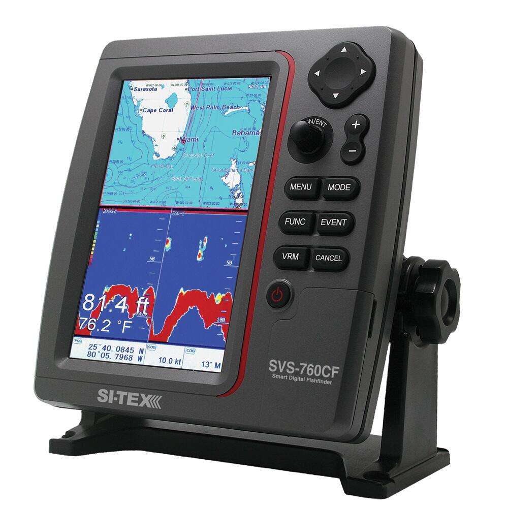 Image 1: SI-TEX GPS Dual Frequency 600W Sonar System - 7” Color LCD w/Internal & External GPS Antenna & C-MAP 4D Card