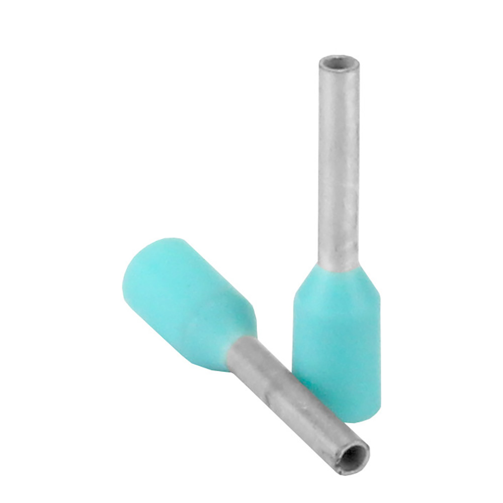 Image 1: Pacer Turquoise 22-24 AWG Wire Ferrule - 6mm Length - 25 Pack