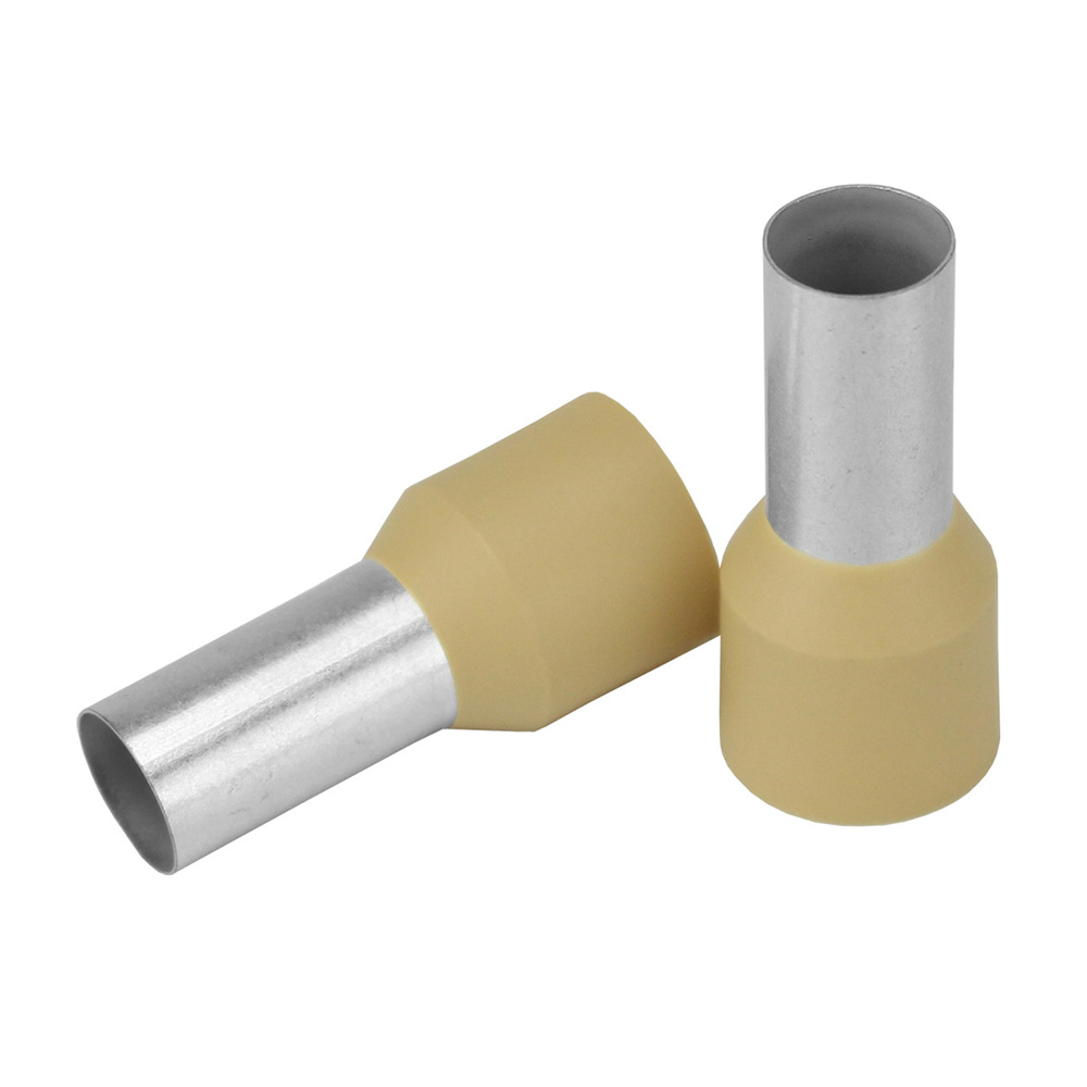 Image 1: Pacer Beige 2 AWG Wire Ferrule - 16mm Length - 10 Pack