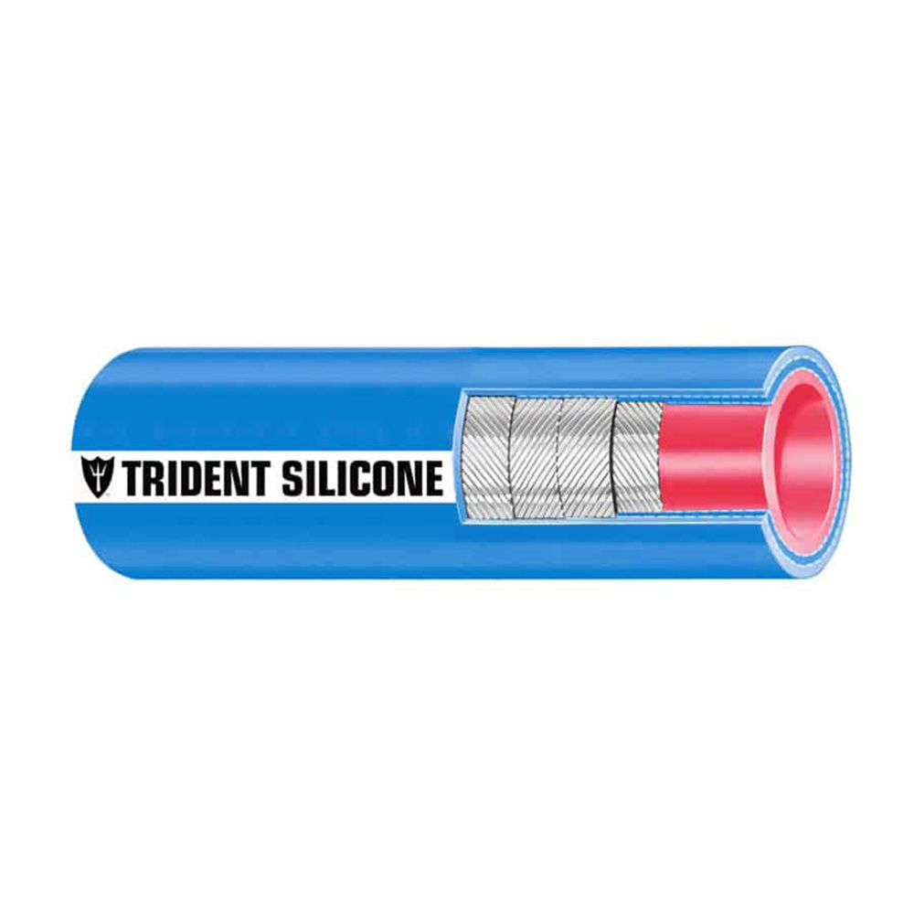 Image 1: Trident Marine 8" ID x 6' Long Silicone Marine Wet Exhaust & Water Hose - Blue