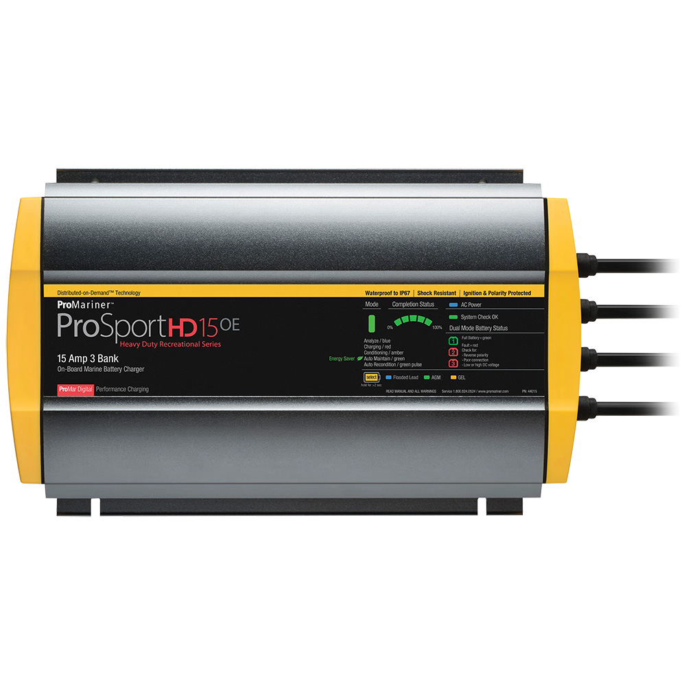 Image 1: ProMariner ProSportHD 15 Gen 4 - 15 Amp - 3-Bank Battery Charger