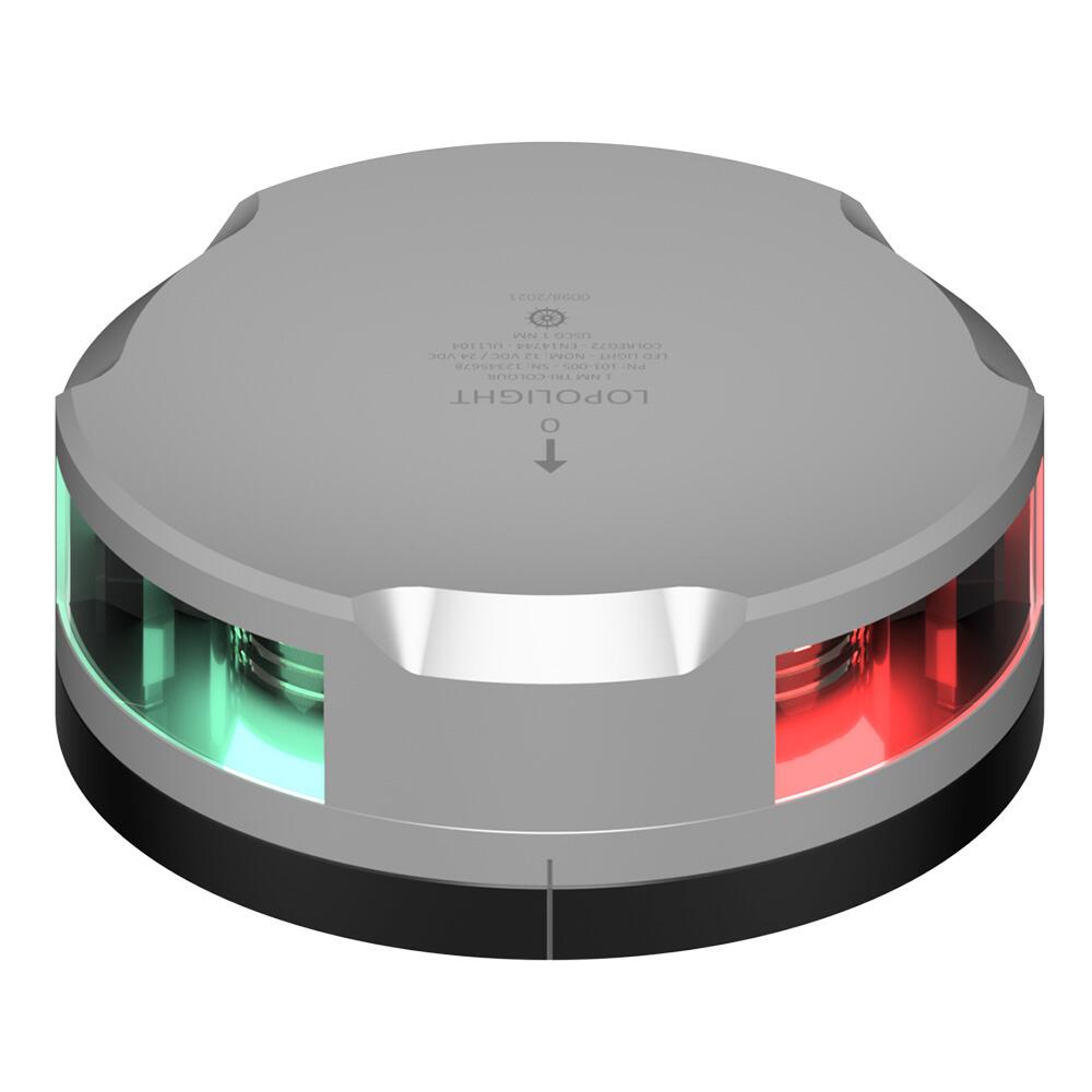 Image 1: Lopolight Tri-Color Nav Light - 1NM - Silver Housing w/FB Base