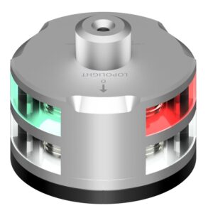 Image 1: Lopolight Tri-Color Anchor Light w/Windex Mount - 1NM - Silver Housing w/FB Base