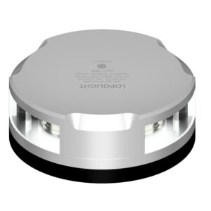 Image 1: Lopolight 360-Degree Anchor Light w/Strobe - 2NM - Silver Housing w/FB Base