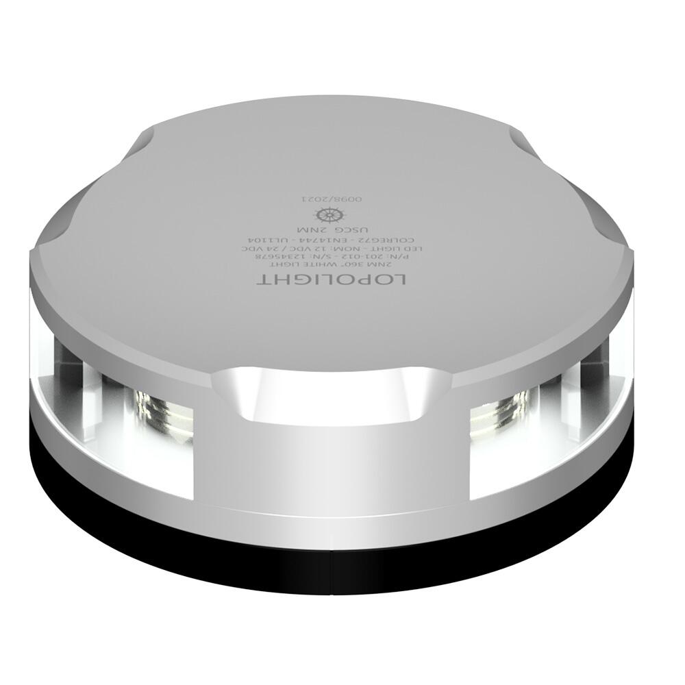 Image 1: Lopolight 360-Degree Anchor Light w/Strobe - 2NM - Silver Housing w/FB Base