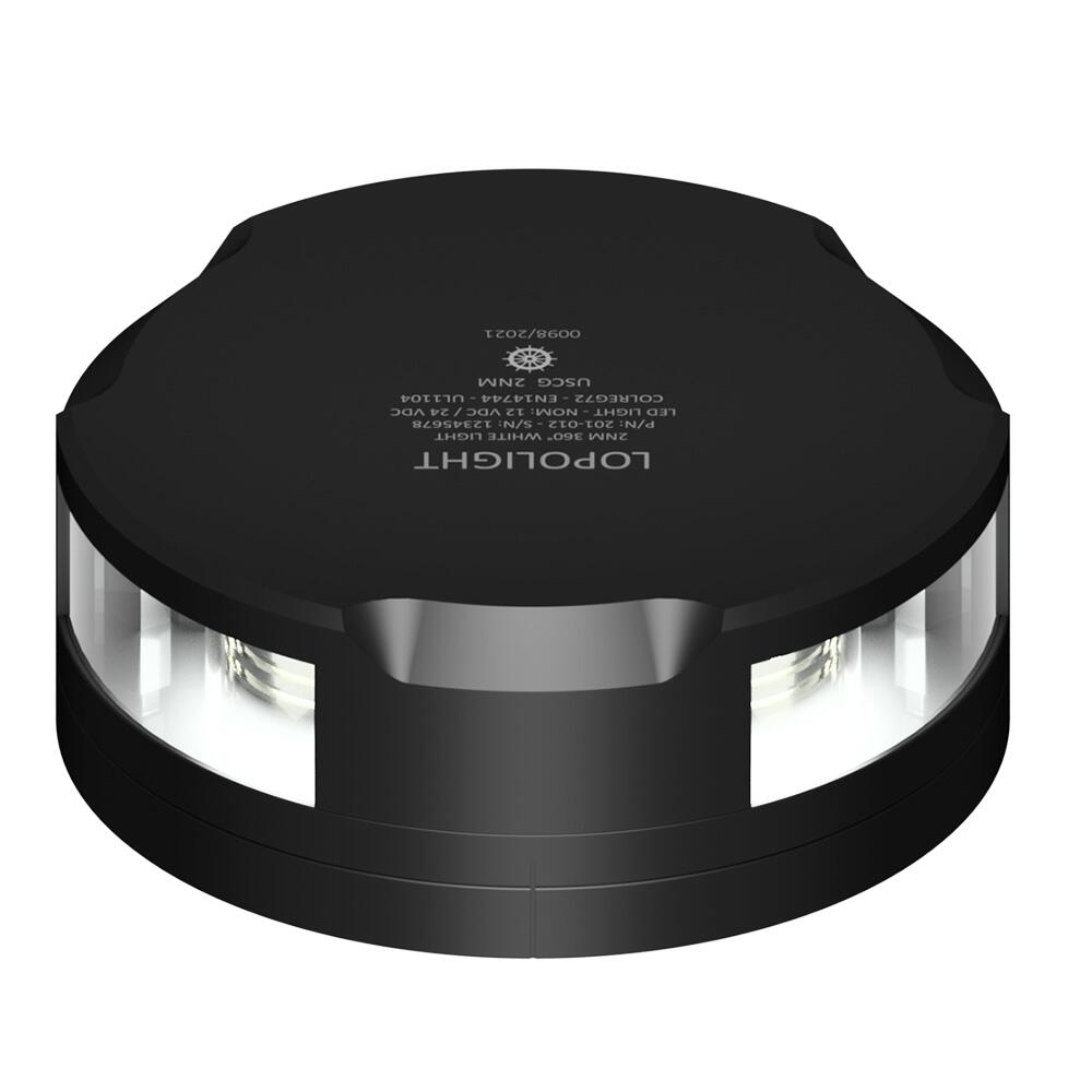 Image 1: Lopolight 360-Degree Anchor Light w/Strobe - 2NM - Black Housing w/FB Base