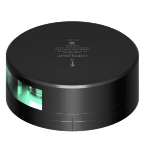 Image 1: Lopolight Green Starboard Light - 2NM - Black Housing w/FB Base