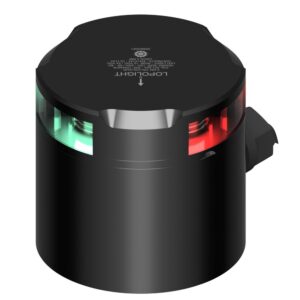 Image 1: Lopolight Tri-Color Nav Light - 2NM - Black Housing w/IP68 POM Base & Connector