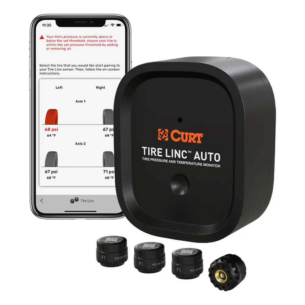 Image 1: CURT Tire Linc Auto TPMS Using One Control Auto