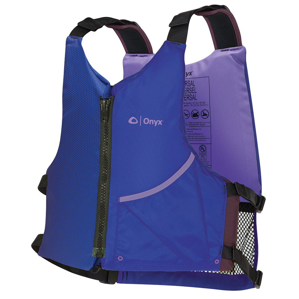 Image 1: Onyx Universal Paddle PFD Life Jacket - Adult - Blue/Purple