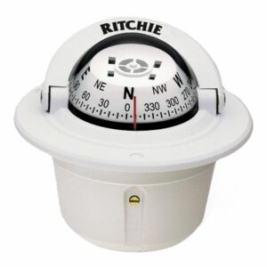 Image 1: Ritchie F-50W Explorer Compass - Flush Mount - White