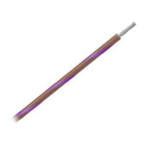 Image 1: Pacer 14 AWG Gauge Striped Marine Wire 500' Spool - Brown w/Violet Stripe