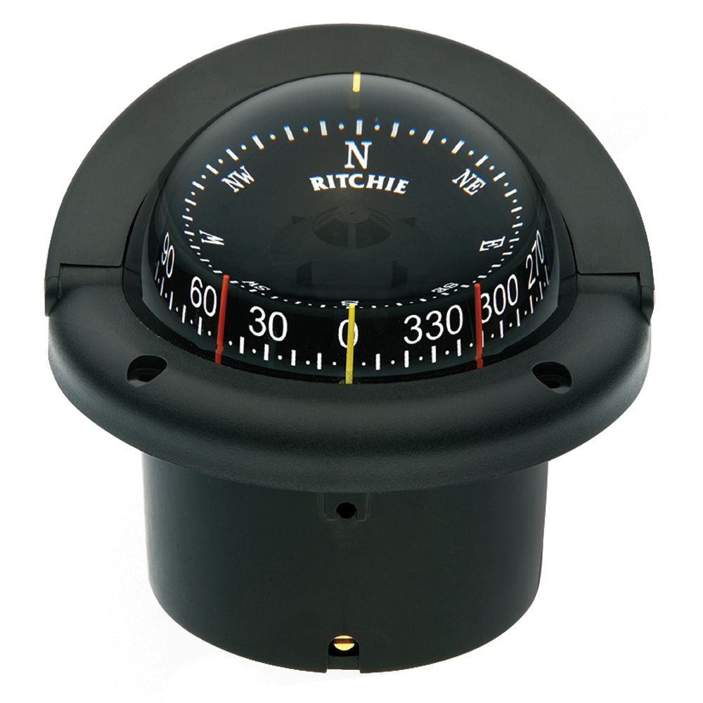 Image 1: Ritchie HF-743 Helmsman Combidial Compass - Flush Mount - Black