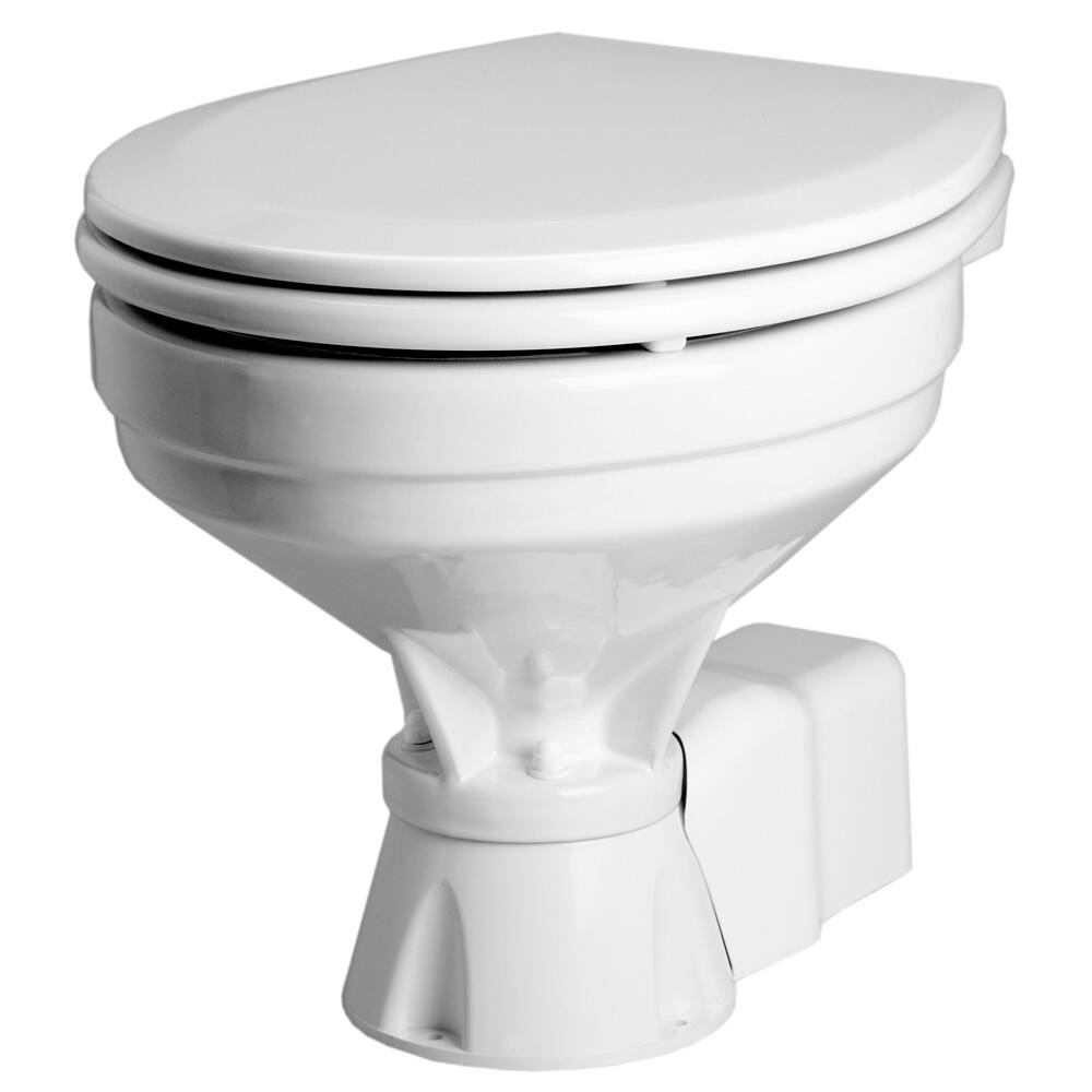 Image 1: Johnson Pump Standard Electric Toilet - Compact Macerator Style - 24V